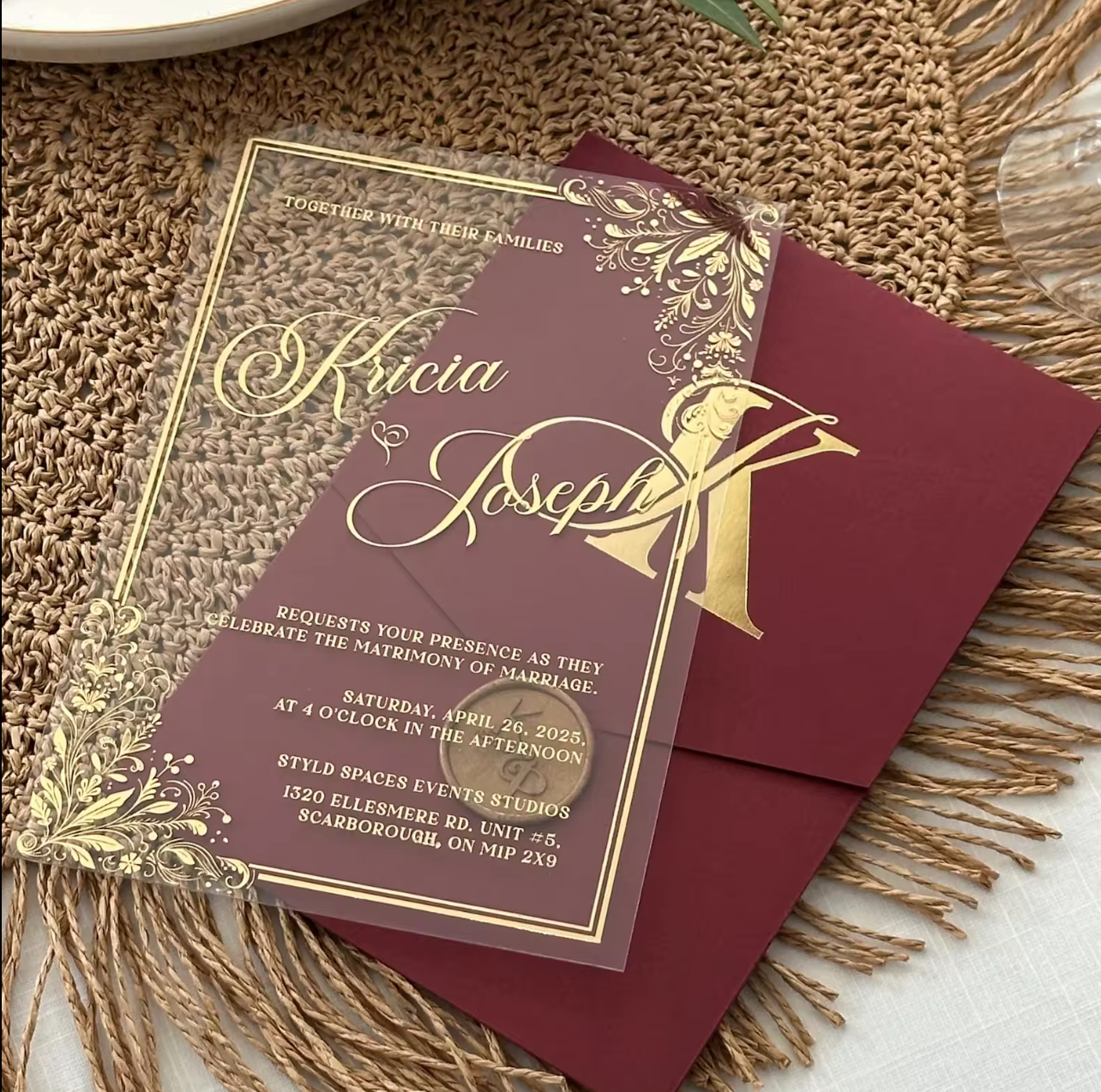Transparent Acrylic Invitation Cards (set of 100)