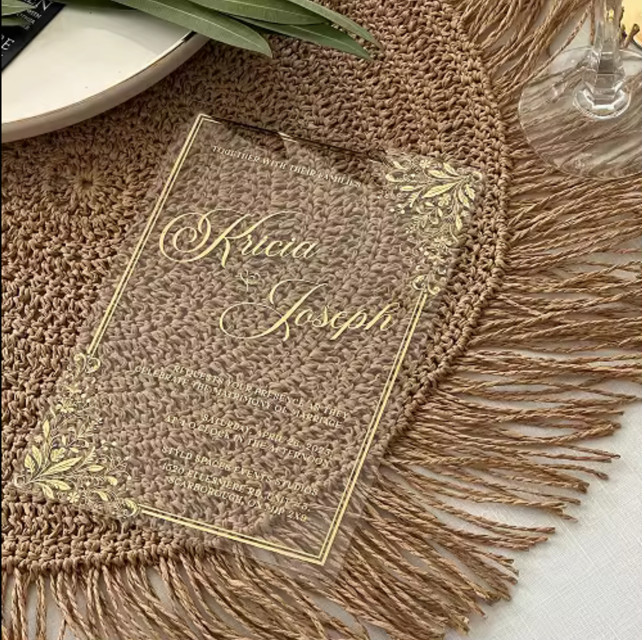 Transparent Acrylic Invitation Cards (set of 100)