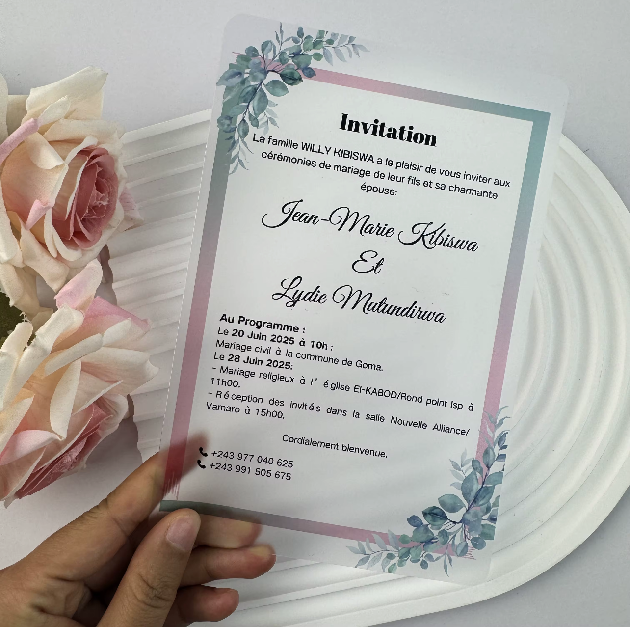 Transparent PVC Invitation Cards (set of 100)
