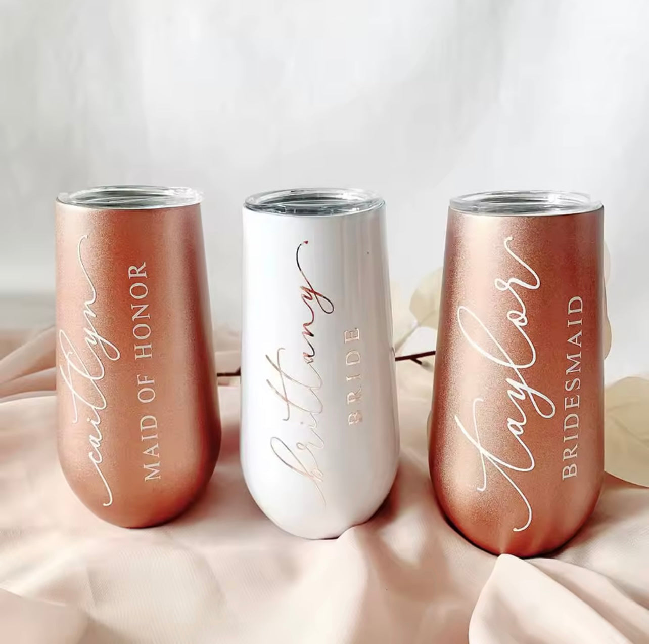 Personalized Champagne Flute with Lid