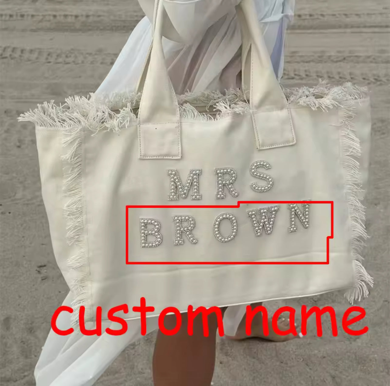 Personalized Pearl Mrs Bag