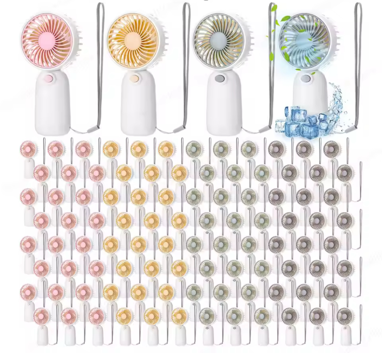 Handheld mini fans - battery operated (set of 100)