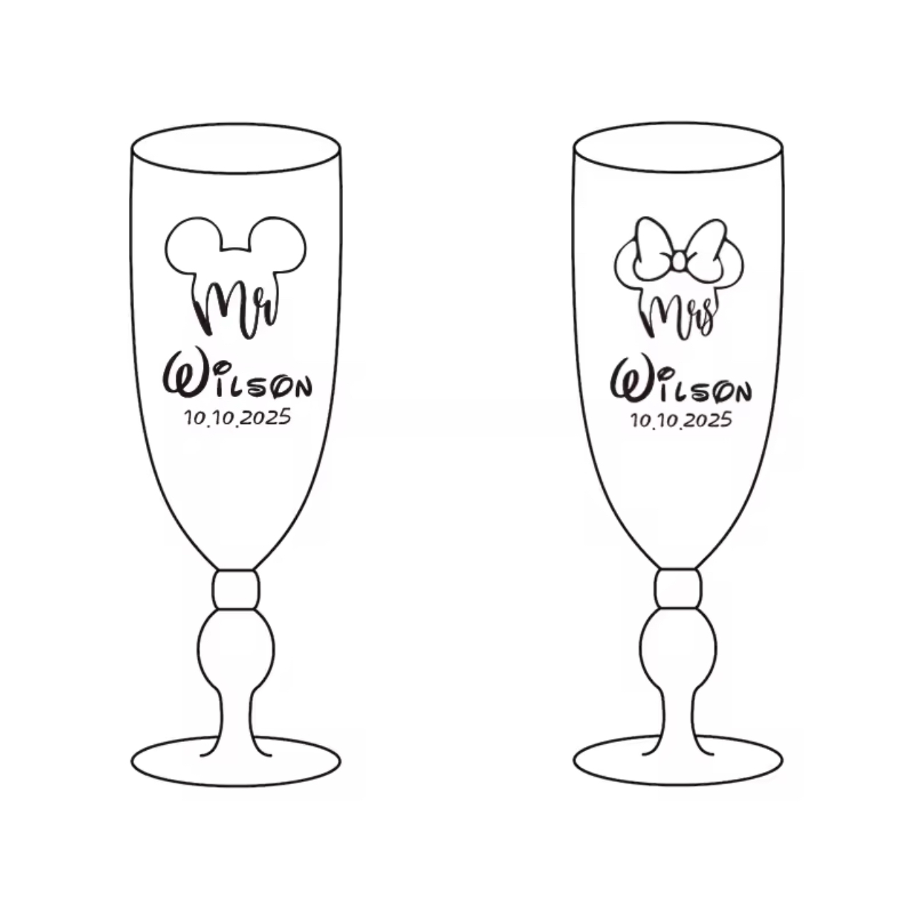 Personalized Champagne Flutes (set of 2)