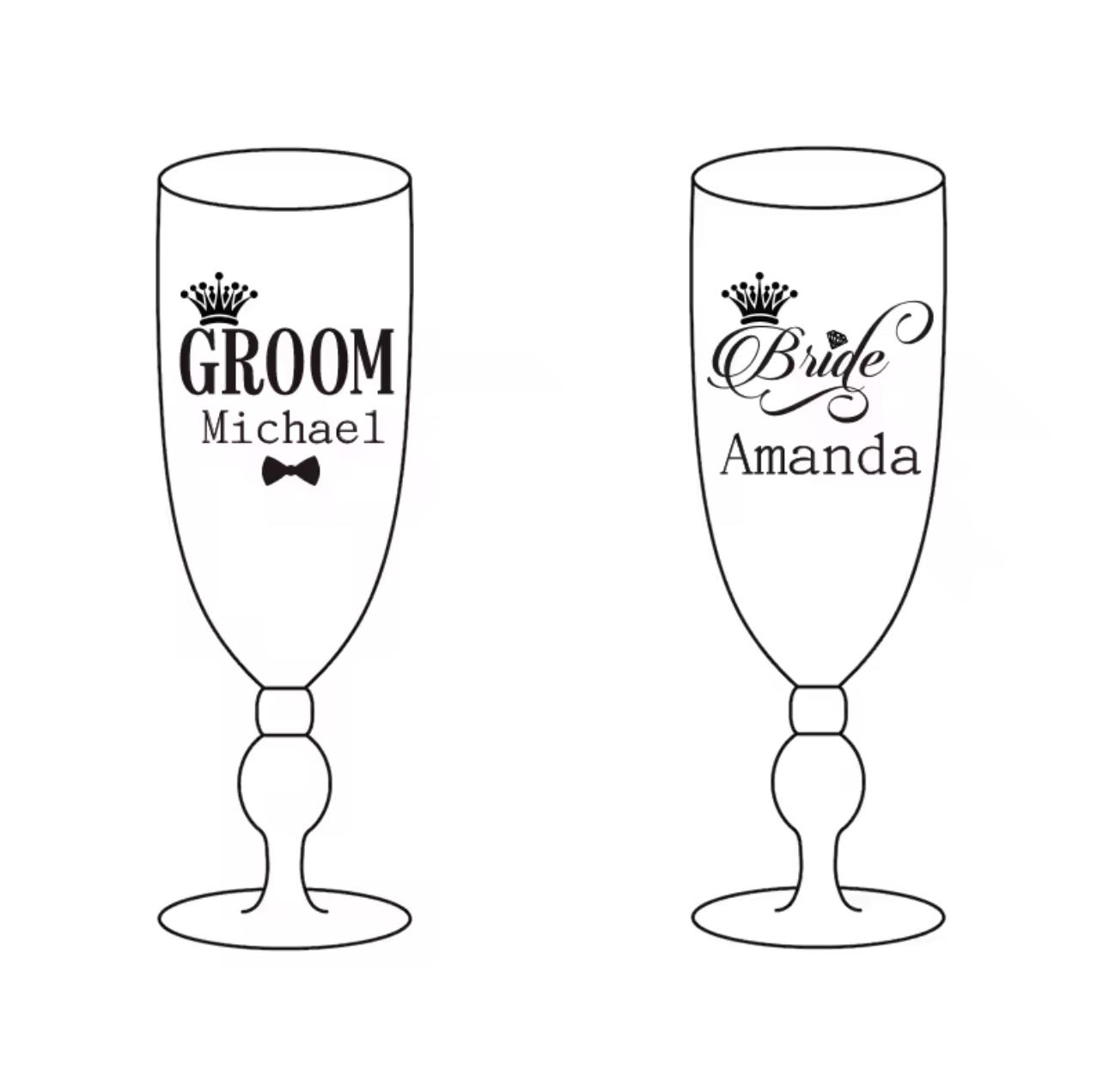 Personalized Champagne Flutes (set of 2)
