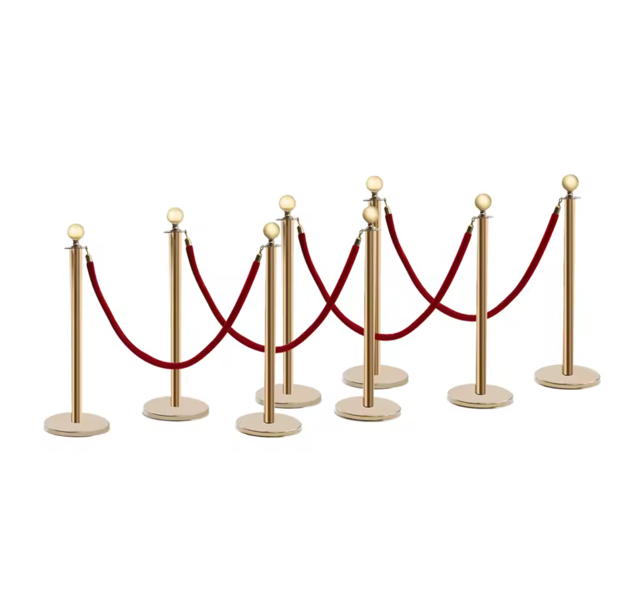 Crowd Control Stanchion Posts with Red Velvet Rope