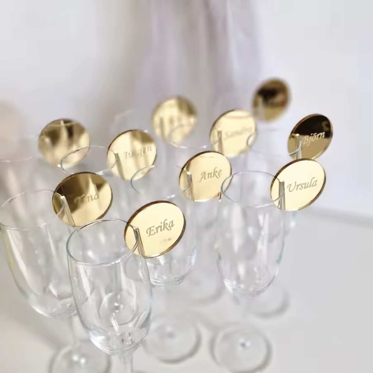 Personalized Mirror Acrylic Drink Labels (30pcs)