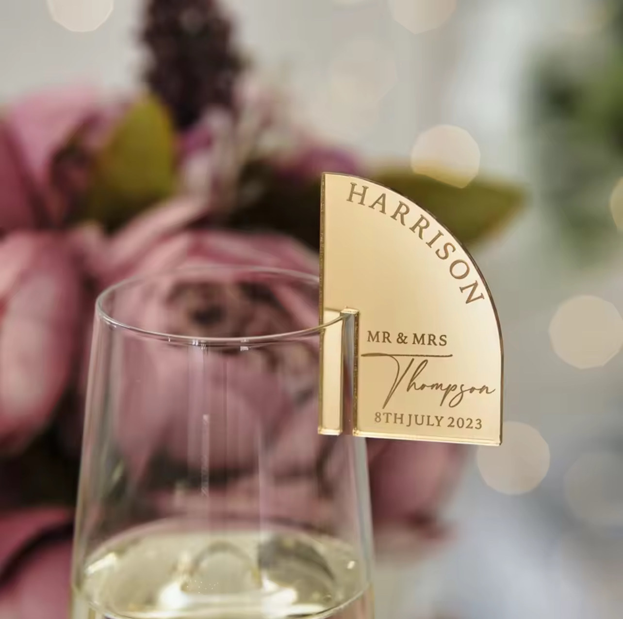Personalized Mirror Acrylic Drink Labels (30pcs)