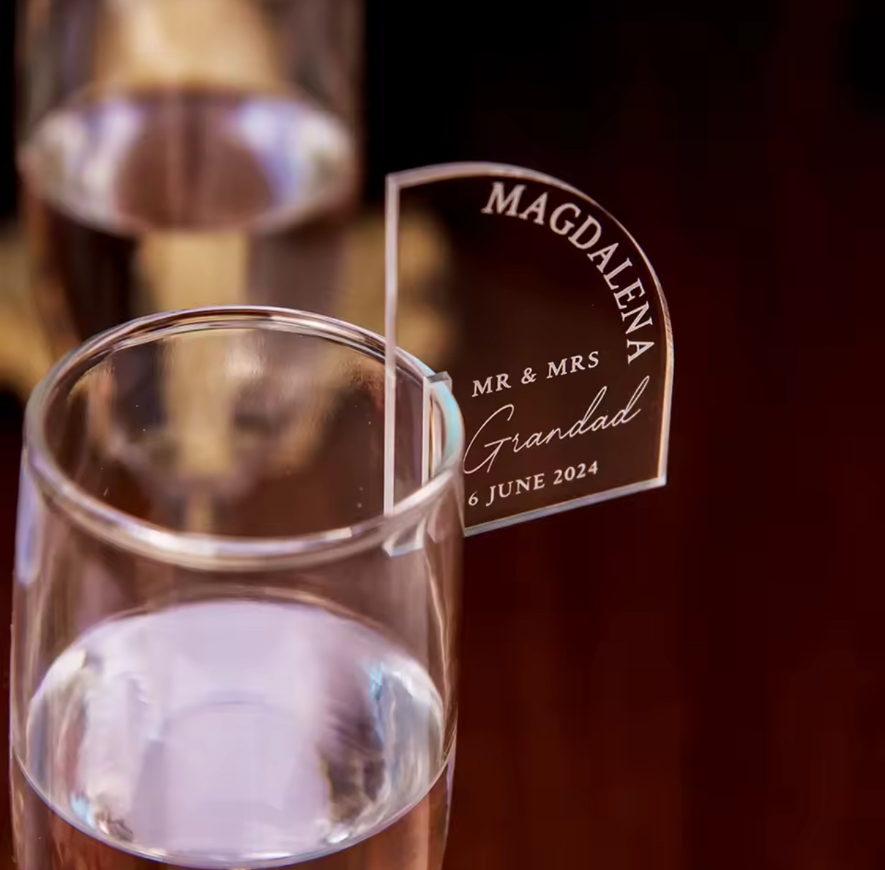 Personalized Mirror Acrylic Drink Labels (30pcs)