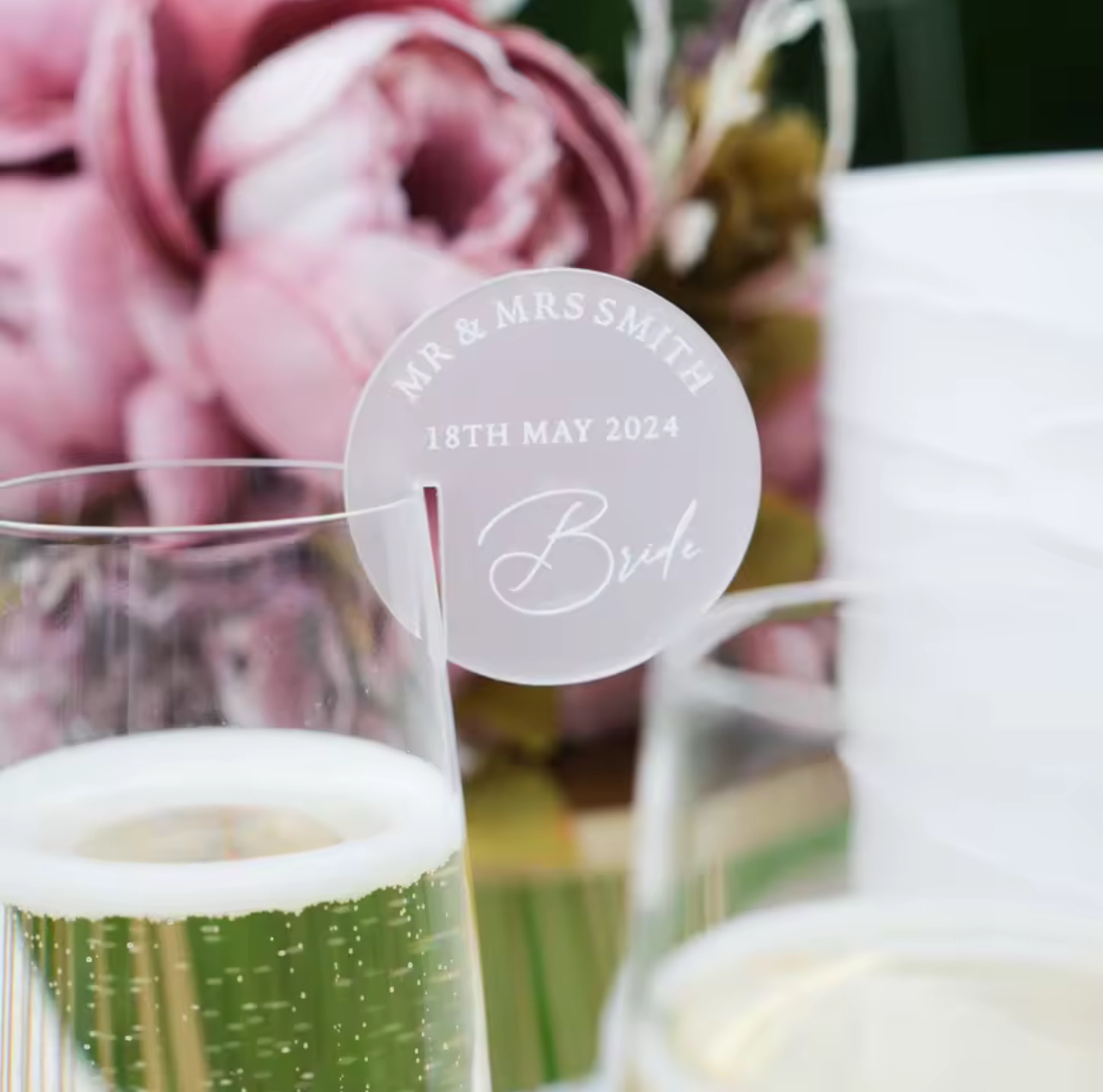Personalized Mirror Acrylic Drink Labels (30pcs)