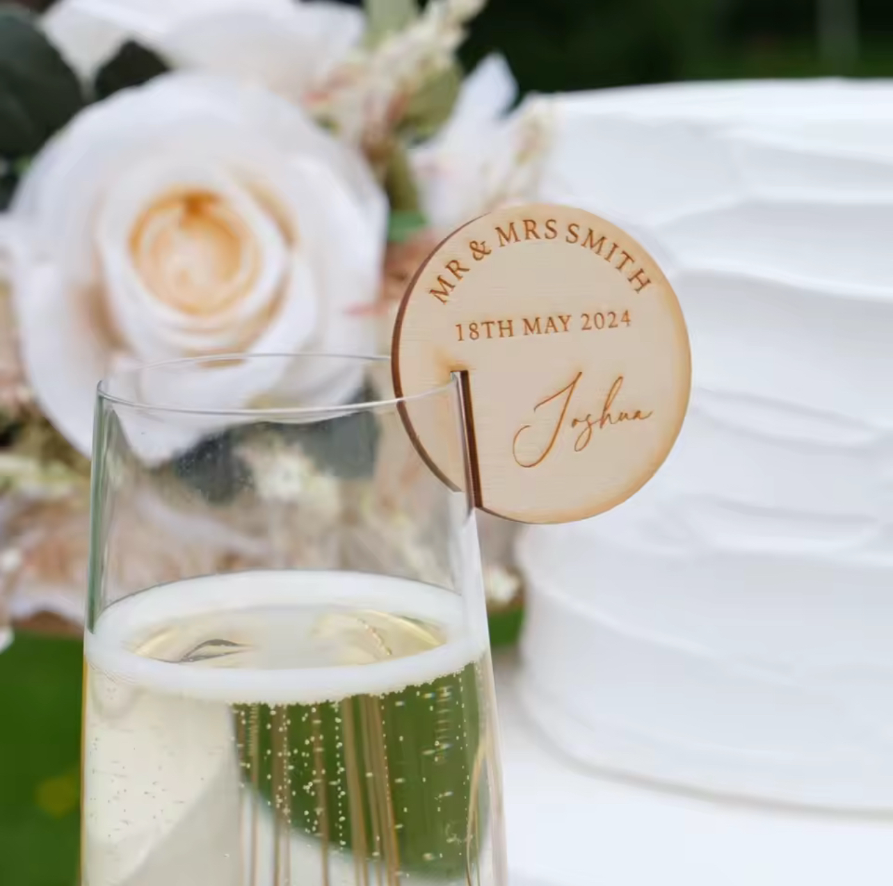 Personalized Mirror Acrylic Drink Labels (30pcs)