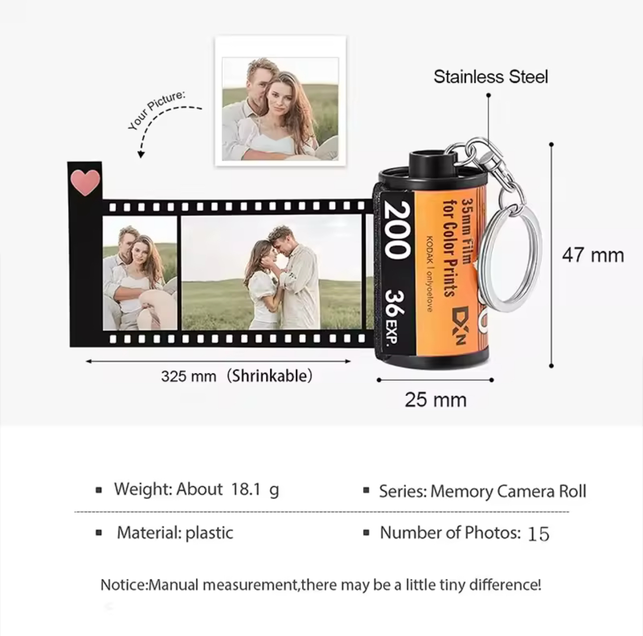 Personalized Pictures Film Roll (Up To 15 Photos)