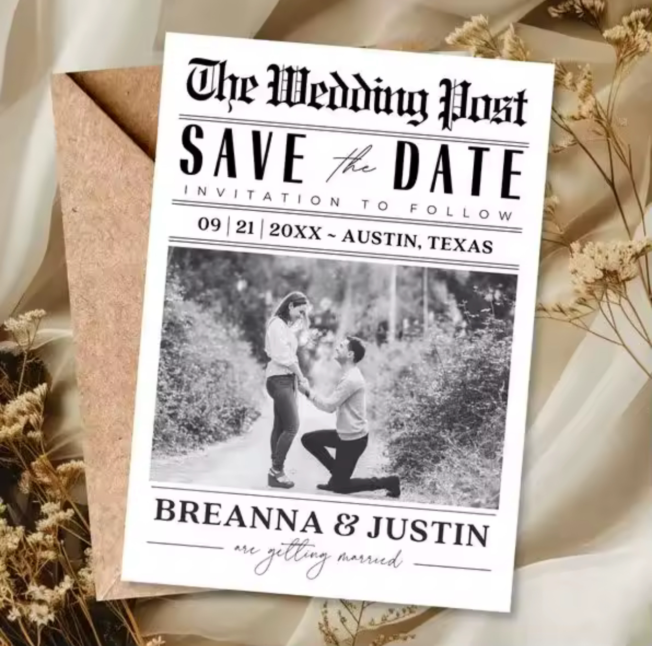 Save The Date - Newspaper Cards (set of 100)