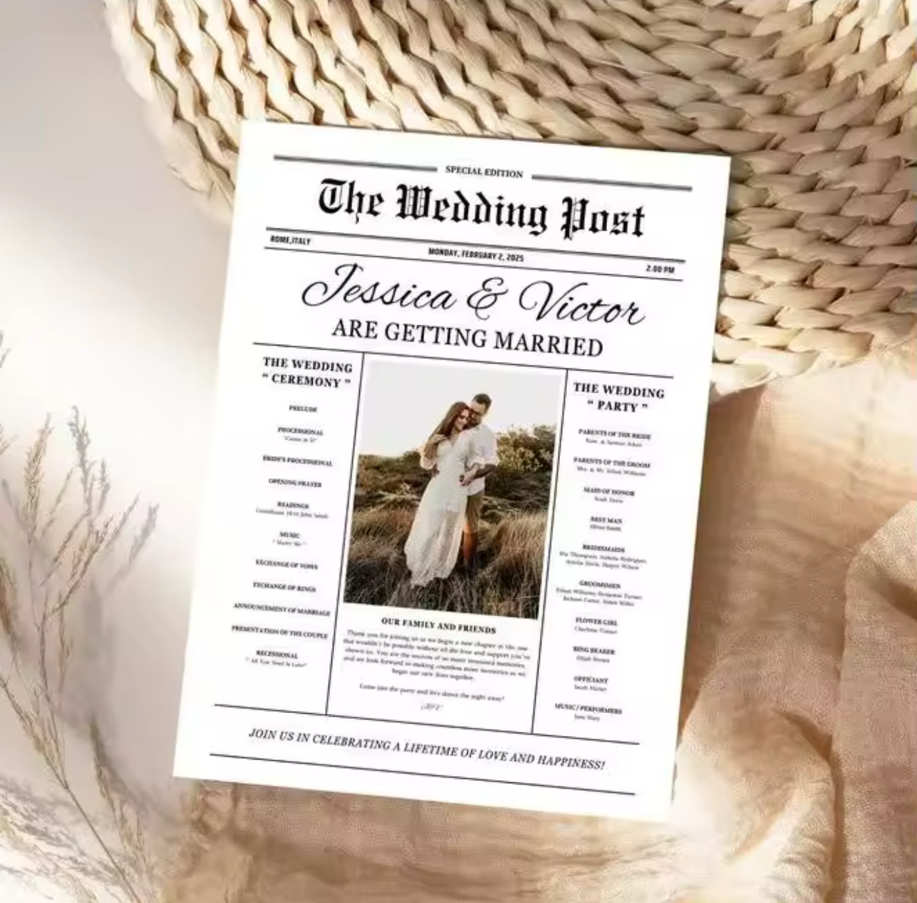 Save The Date - Newspaper Cards (set of 100)