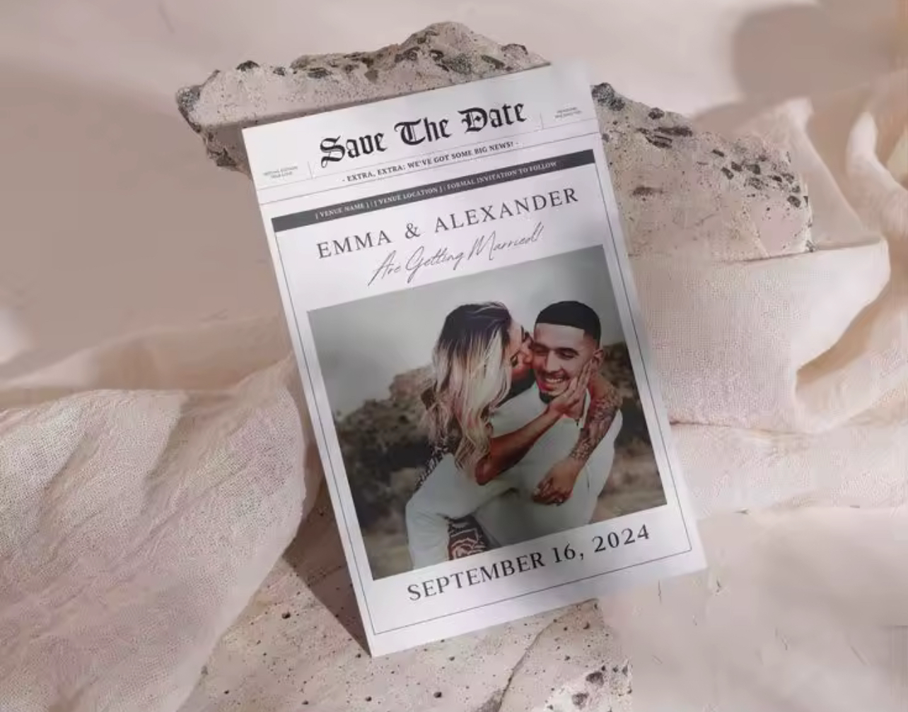 Save The Date - Newspaper Cards (set of 100)