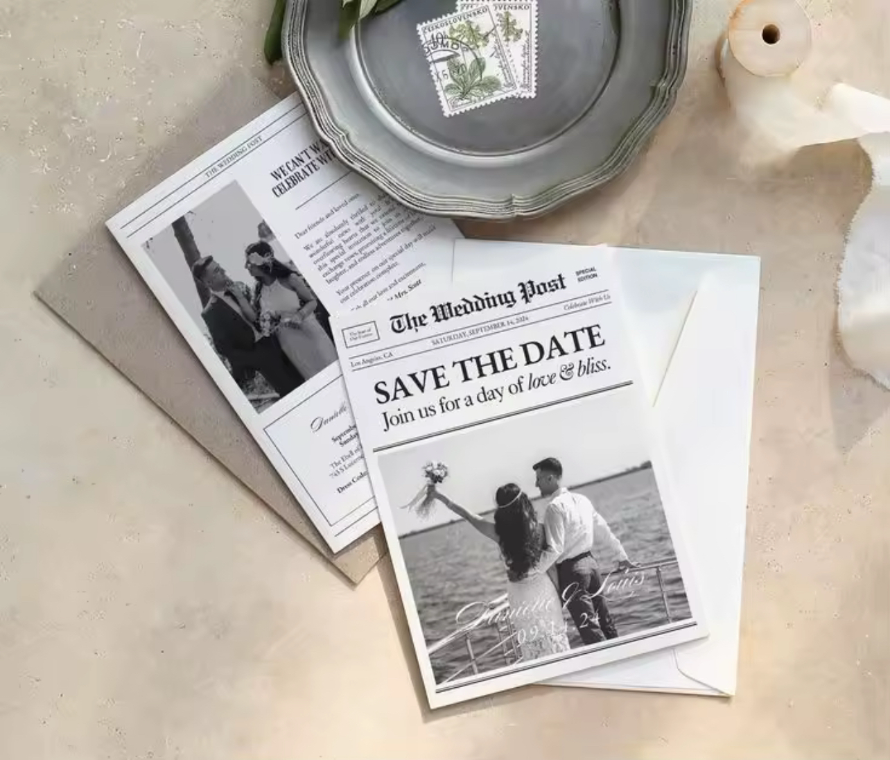 Save The Date - Newspaper Cards (set of 100)