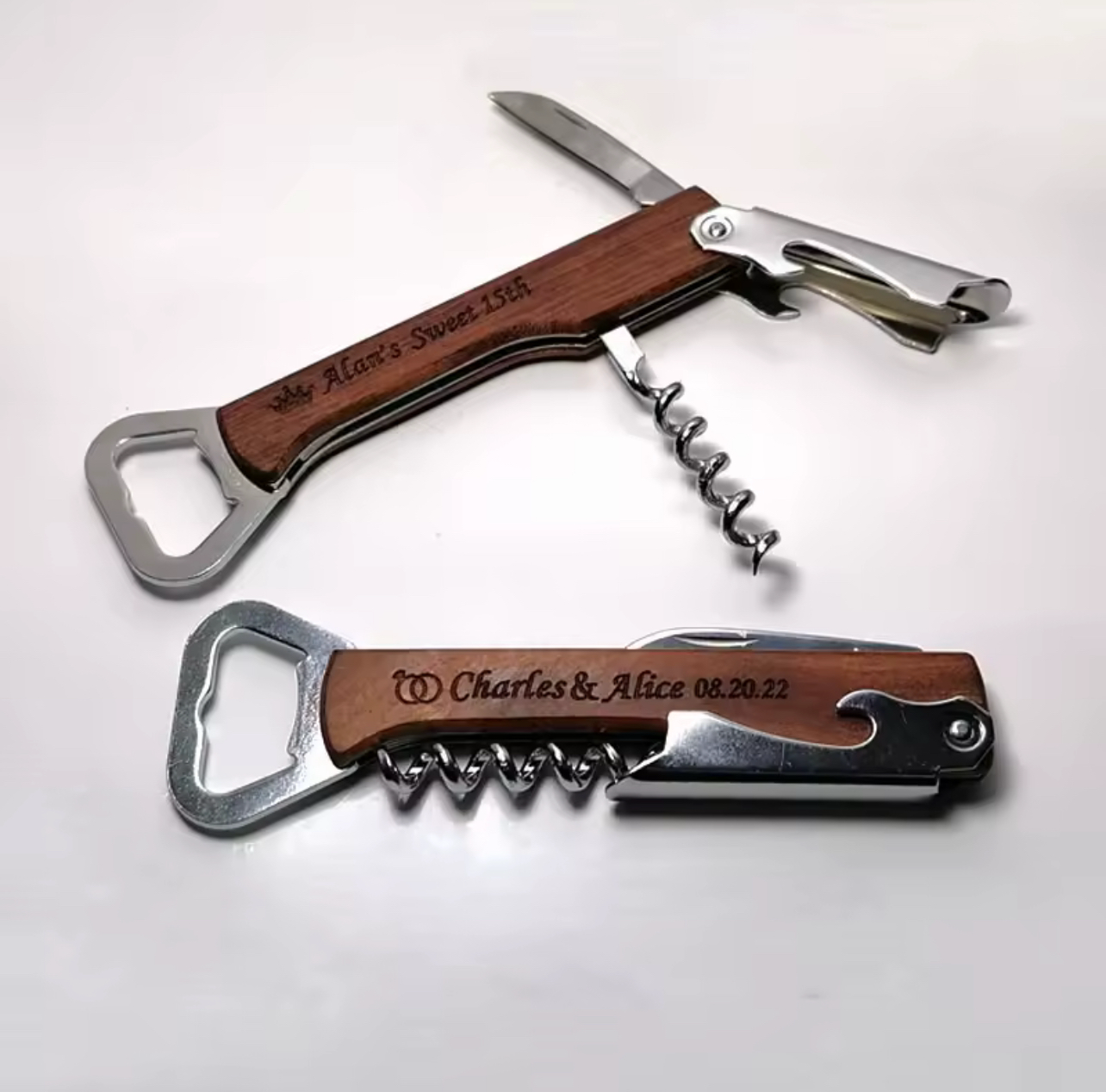 Personalized Wine Corkscrew & Beer Bottle Opener