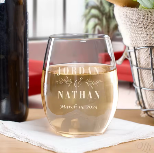 Personalized Stemless Wine Glass