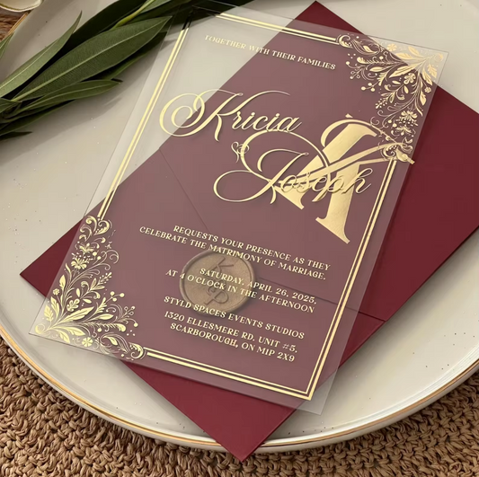 Transparent Acrylic Invitation Cards (set of 100)