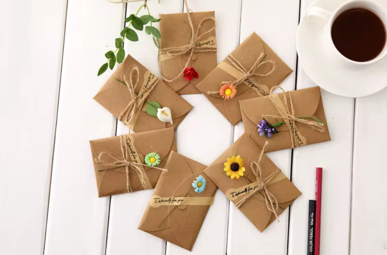Retro Style Dried Flower Invitations (set of 100)