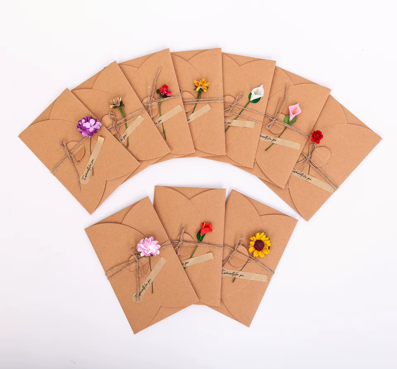 Retro Style Dried Flower Invitations (set of 100)