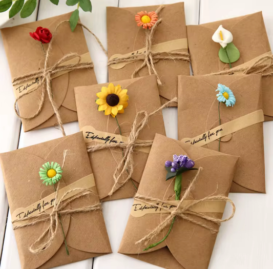 Retro Style Dried Flower Invitations (set of 100)