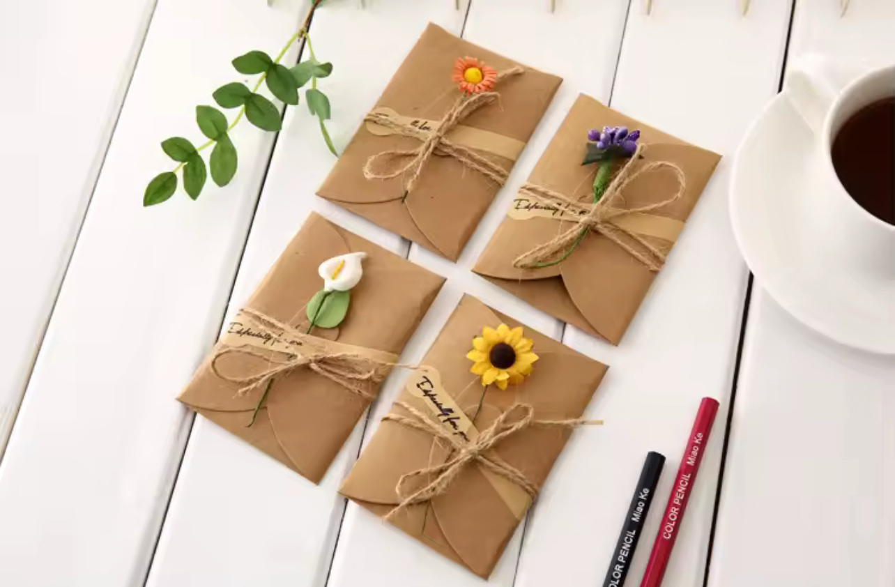 Retro Style Dried Flower Invitations (set of 100)