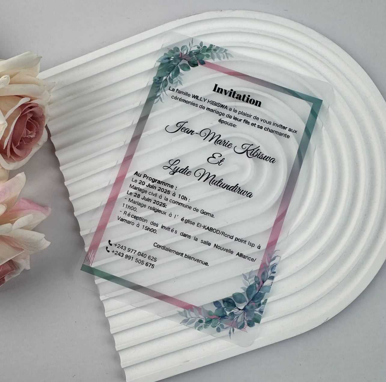 Transparent PVC Invitation Cards (set of 100)