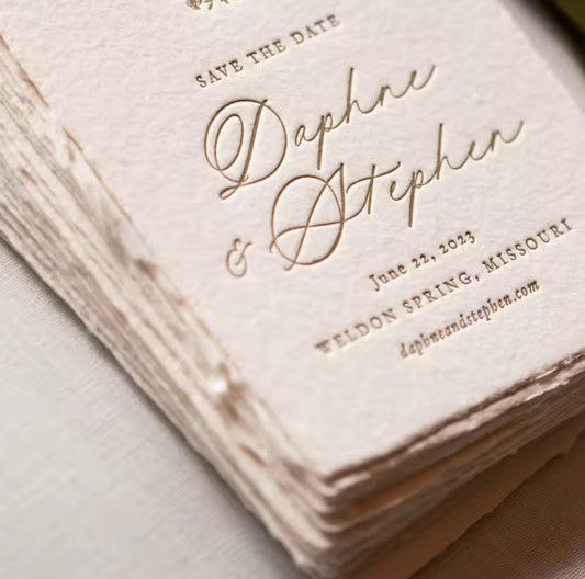 Save The Date - Letterpress Cards (set of 90)