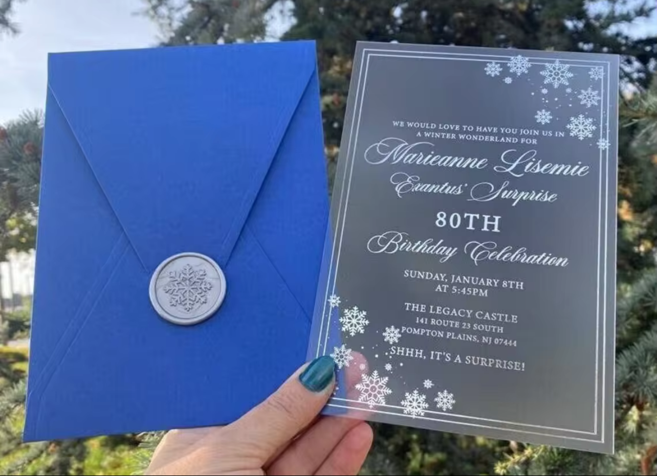 Transparent Acrylic Invitation Cards (set of 100)
