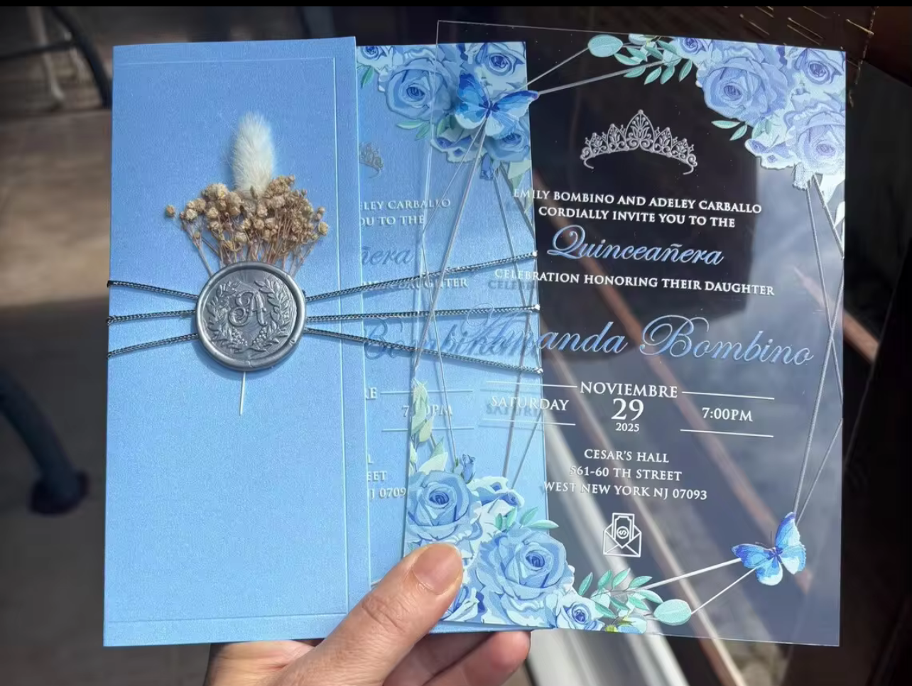 Transparent Acrylic Invitation Cards (set of 100)