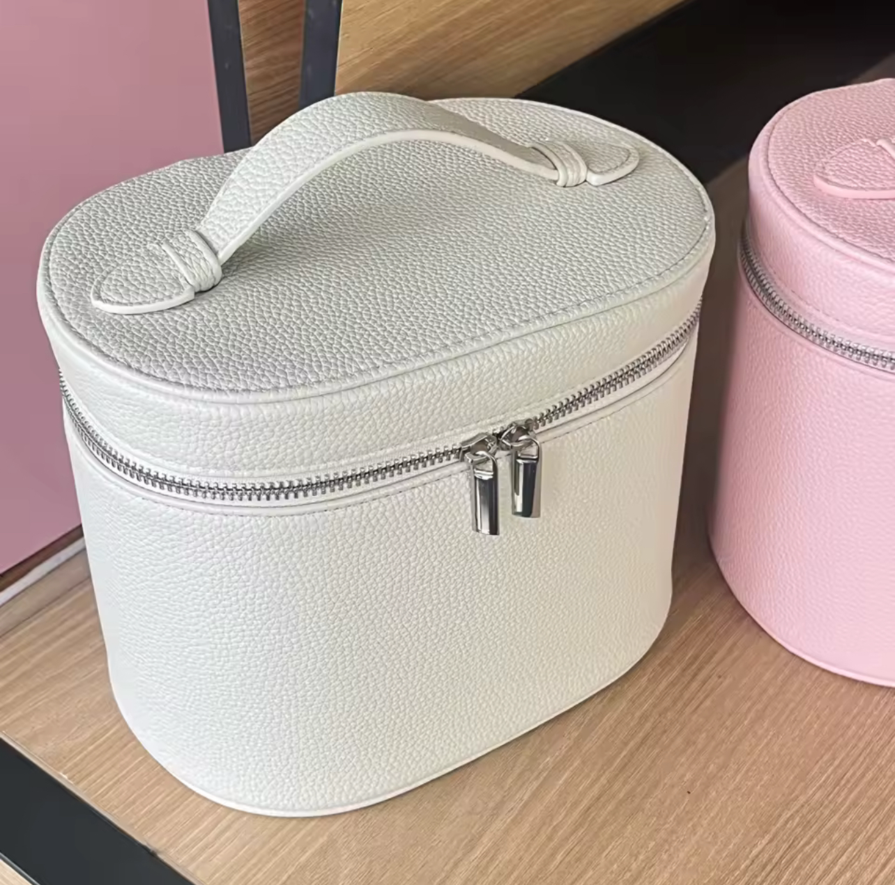 Personalized Leather Makeup Bag