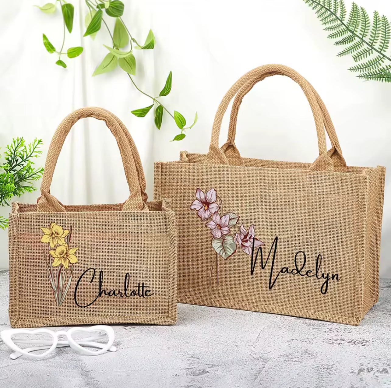 Personalized Burlap Tote Bag