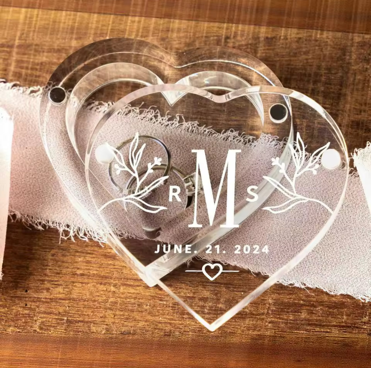 Pure Hearts Ring Box - Personalized