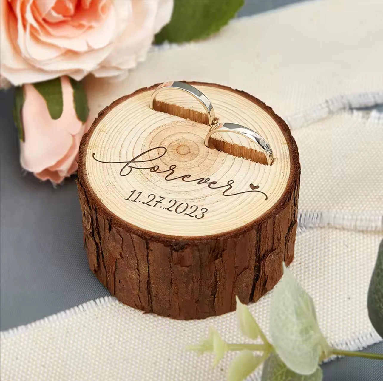 The Rustic Ring Holder - Personalized