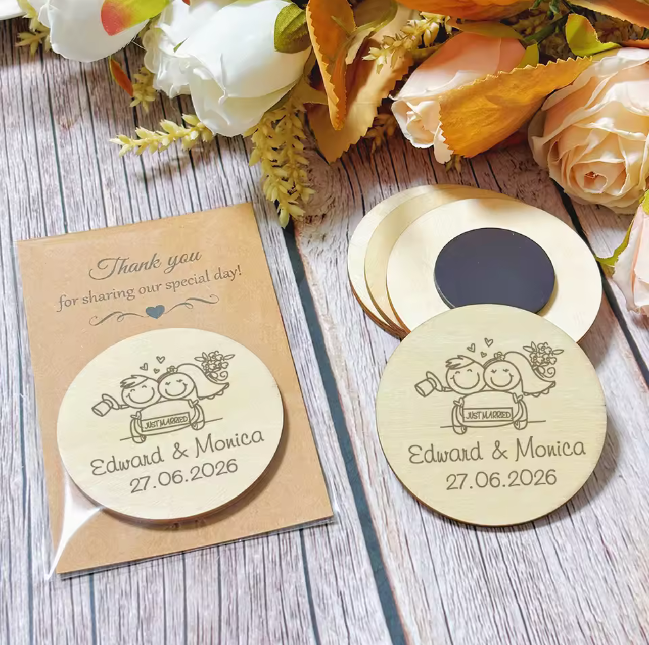 Thank You Wooden Magnets (50pcs)