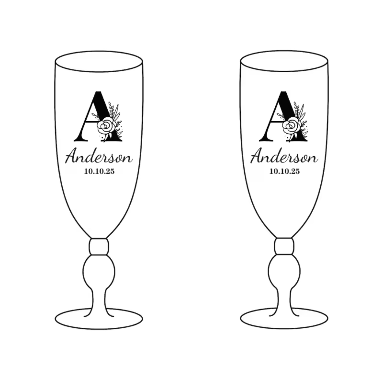 Personalized Champagne Flutes (set of 2)