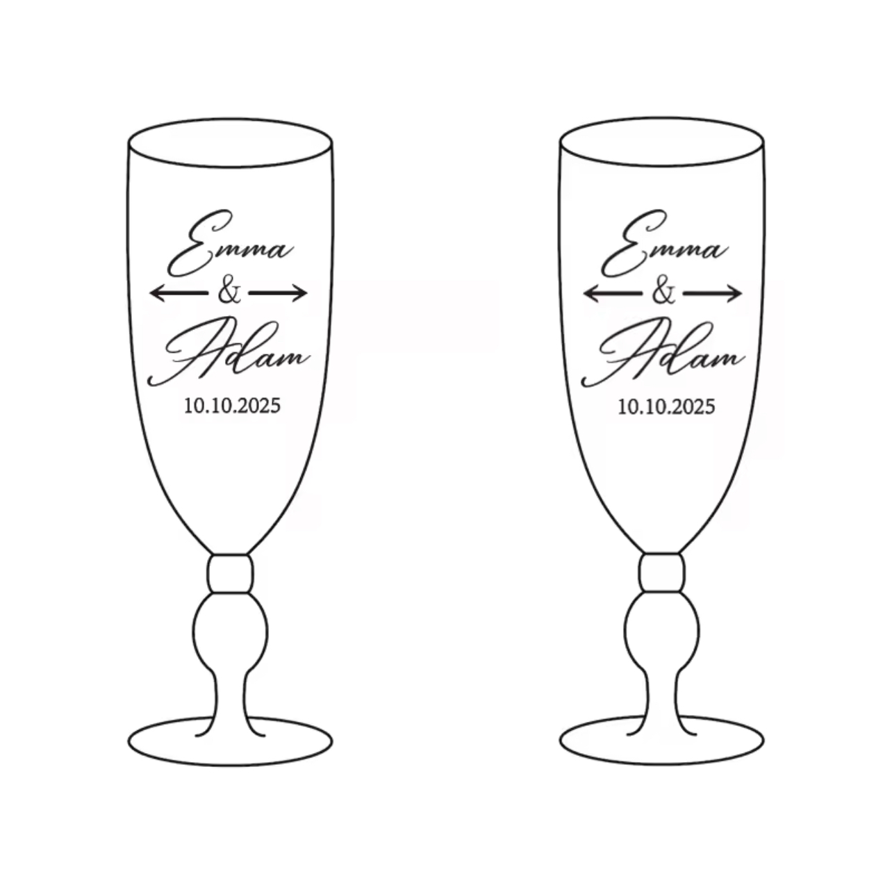 Personalized Champagne Flutes (set of 2)