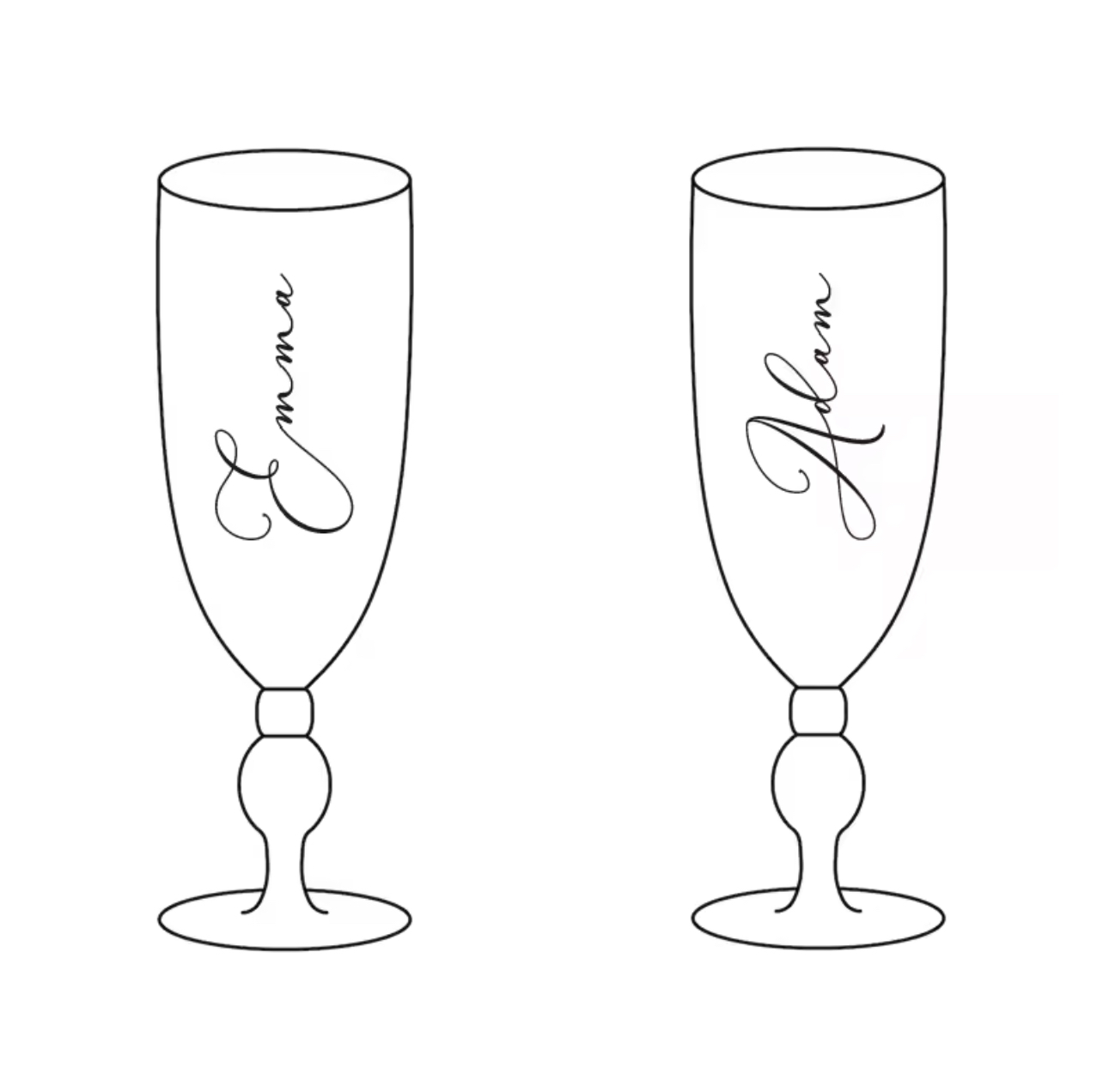 Personalized Champagne Flutes (set of 2)