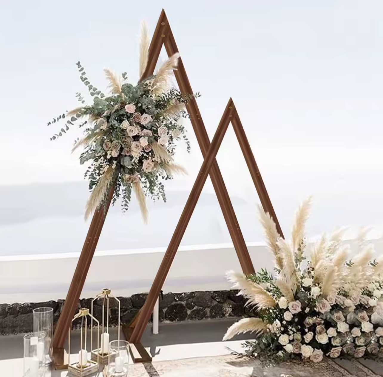 Triangle Wooden Frame Stands (set of 2)