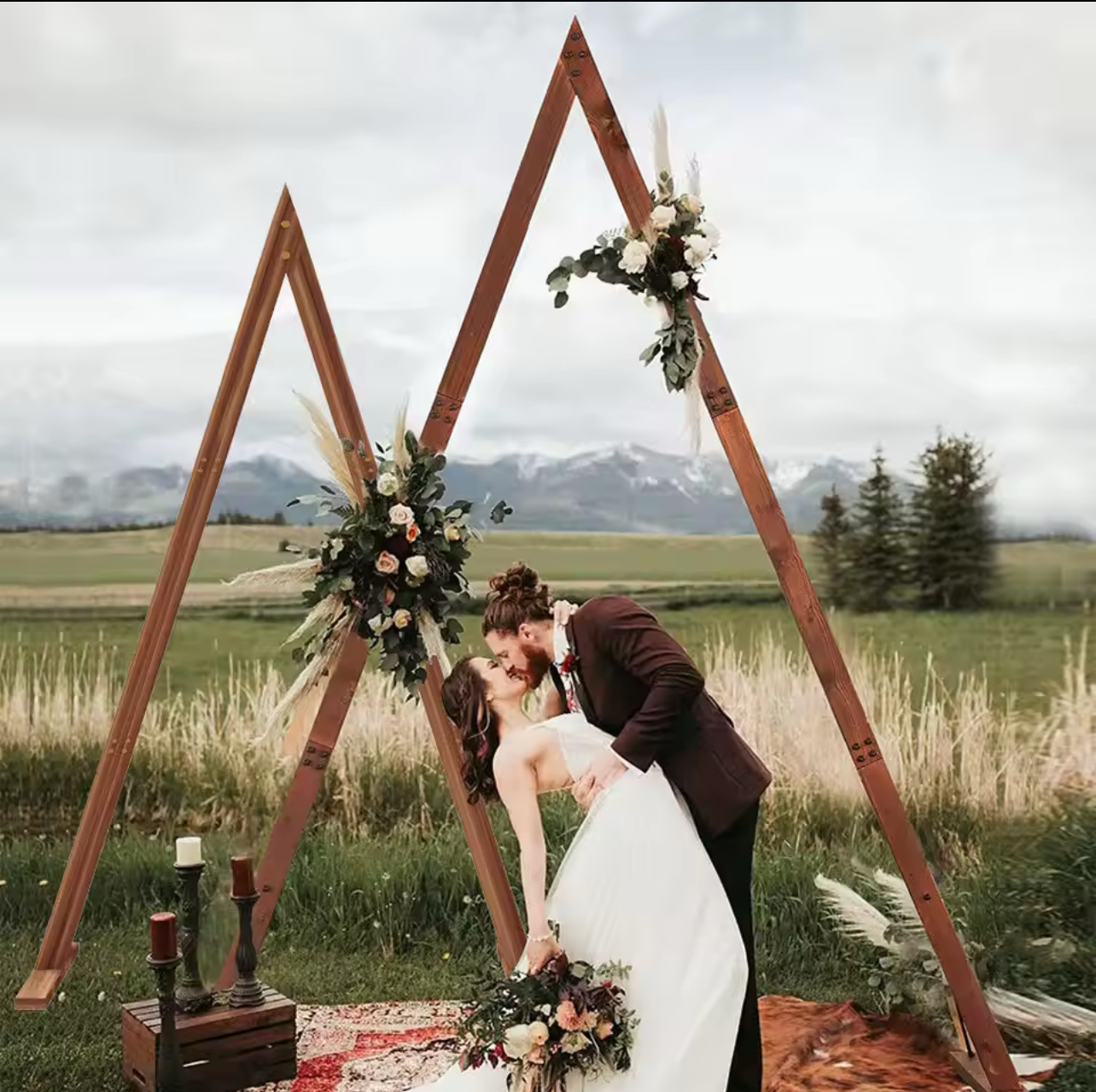 Triangle Wooden Frame Stands (set of 2)