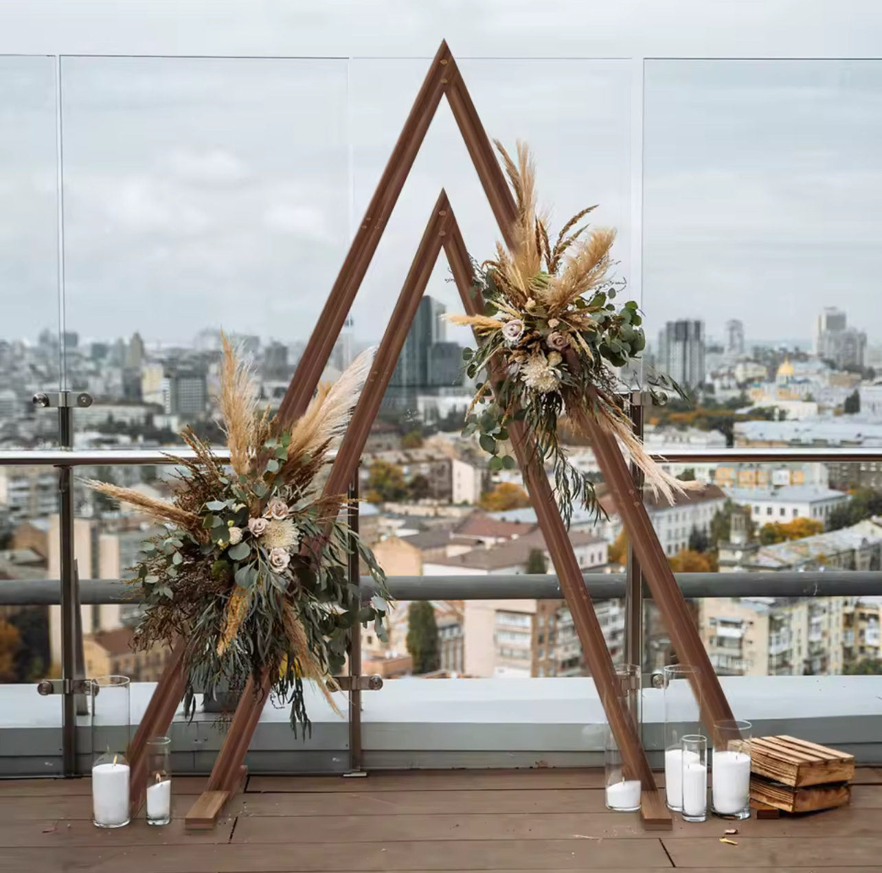 Triangle Wooden Frame Stands (set of 2)