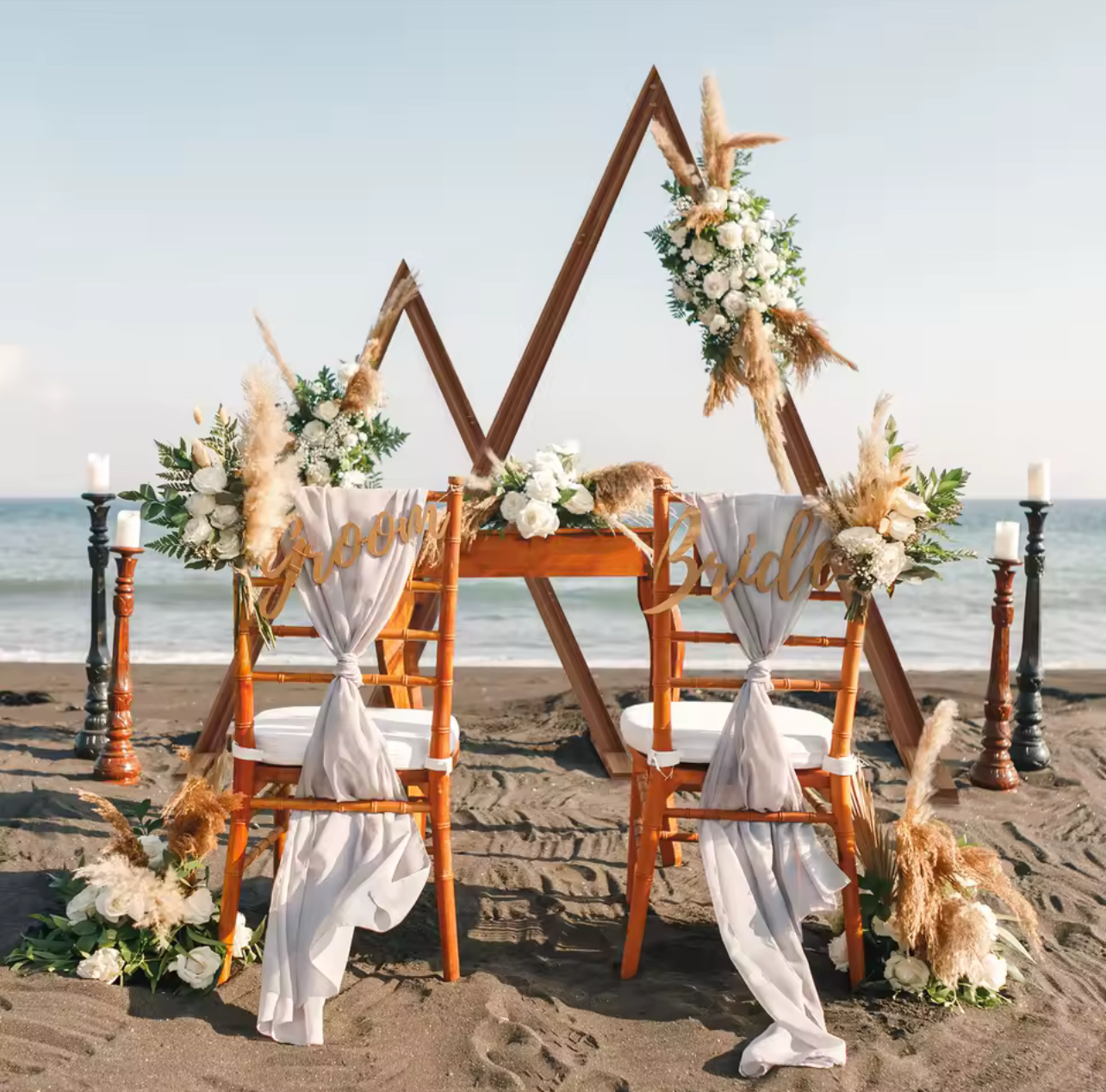 Triangle Wooden Frame Stands (set of 2)