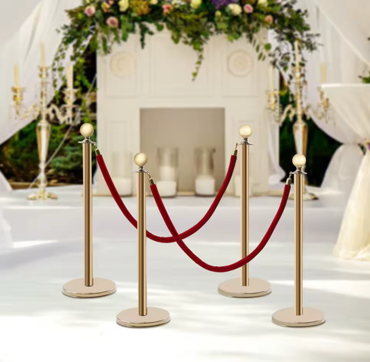 Crowd Control Stanchion Posts with Red Velvet Rope