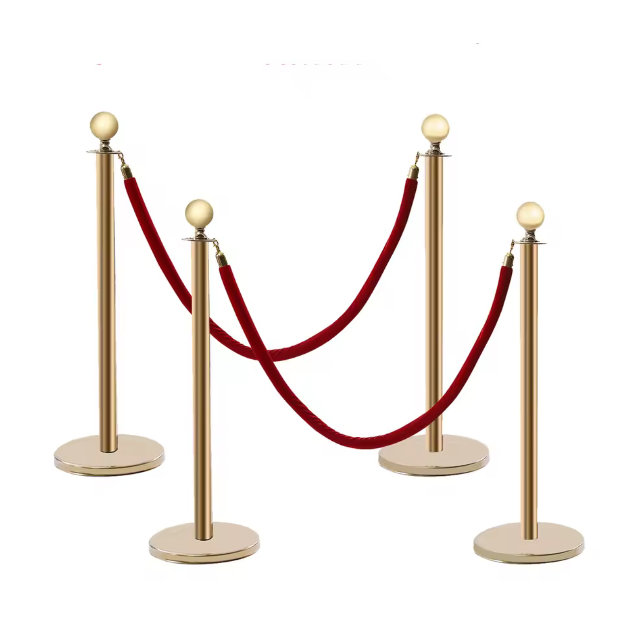 Crowd Control Stanchion Posts with Red Velvet Rope