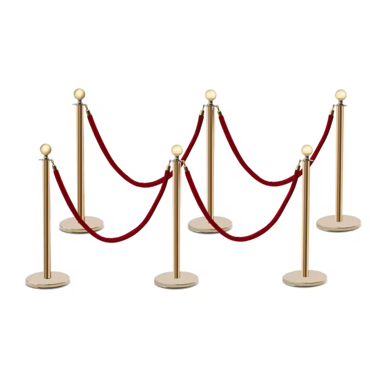 Crowd Control Stanchion Posts with Red Velvet Rope