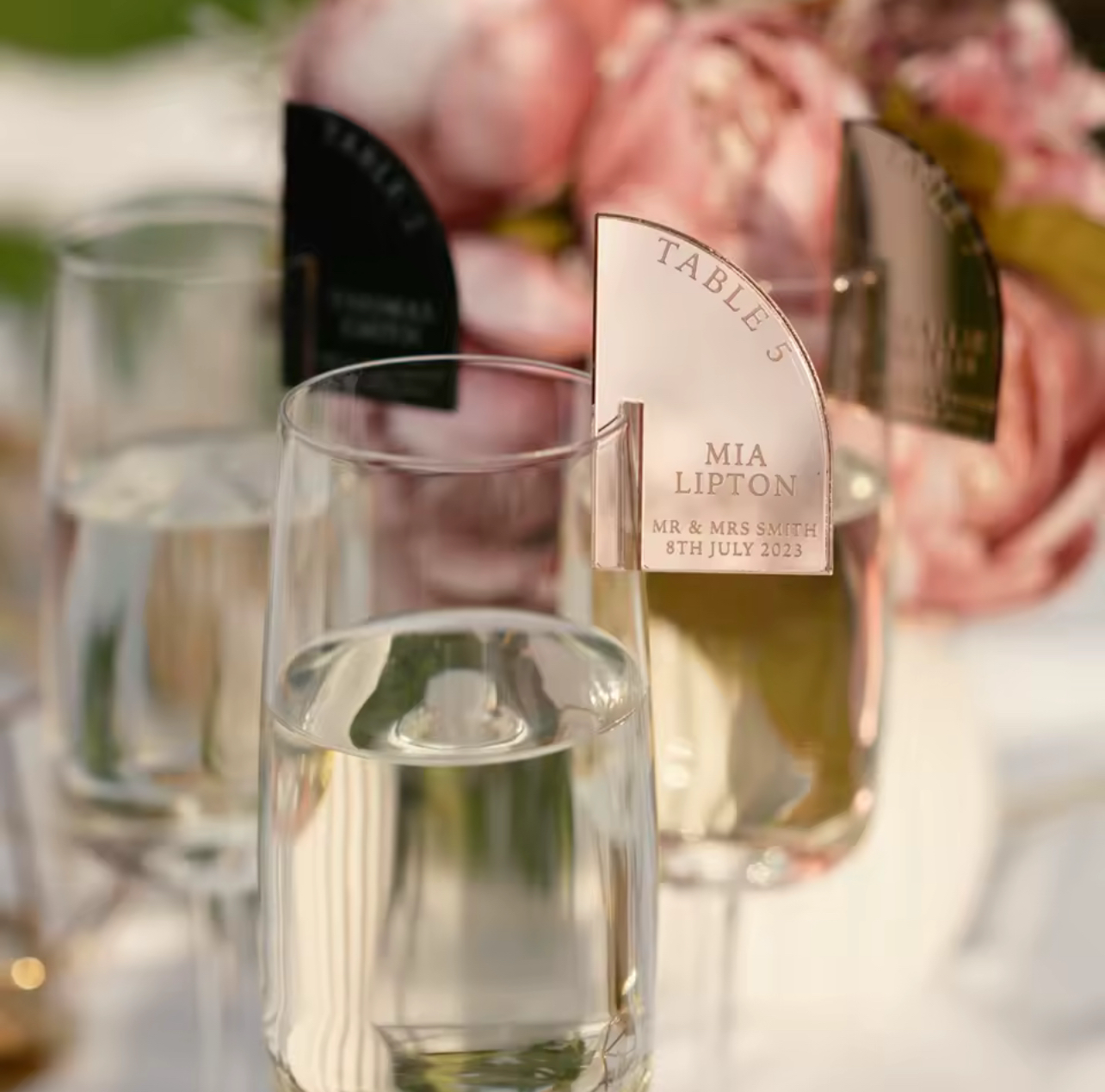 Personalized Mirror Acrylic Drink Labels (30pcs)