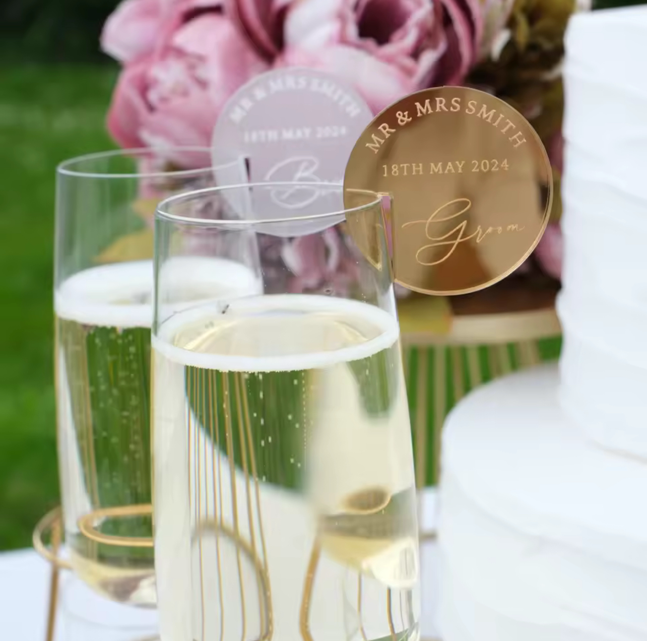 Personalized Mirror Acrylic Drink Labels (30pcs)