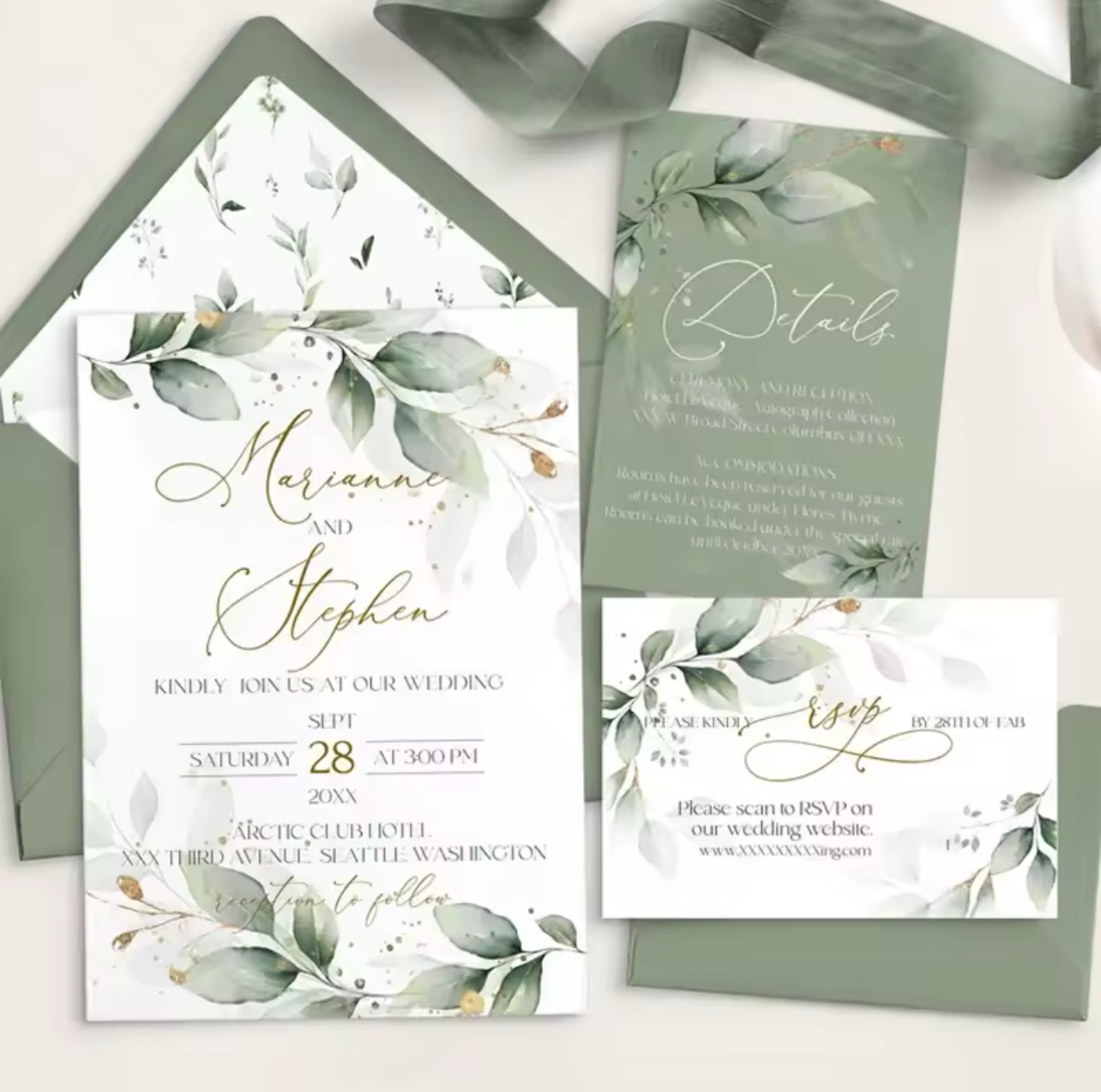 Invitation Cards - Eternal Flame Collection (set of 100)