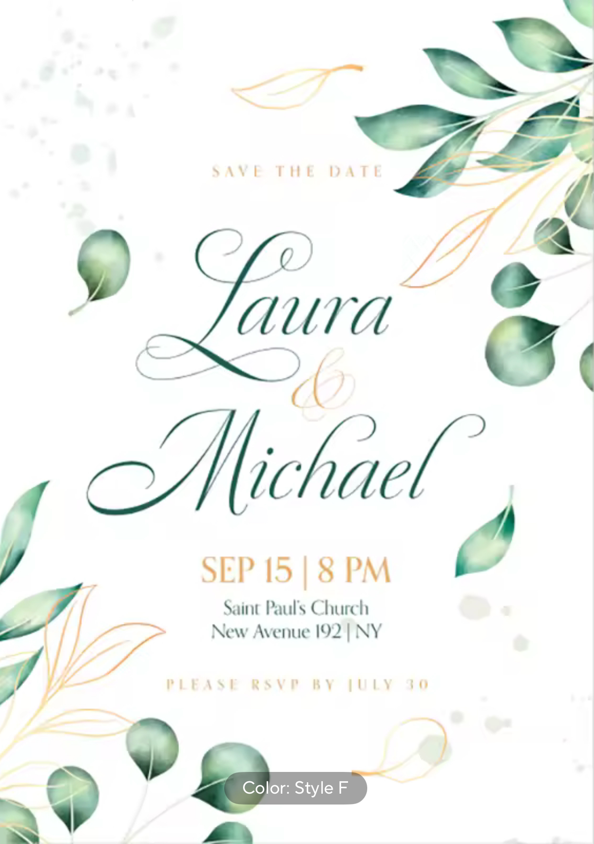 Invitation Cards - Eternal Flame Collection (set of 100)
