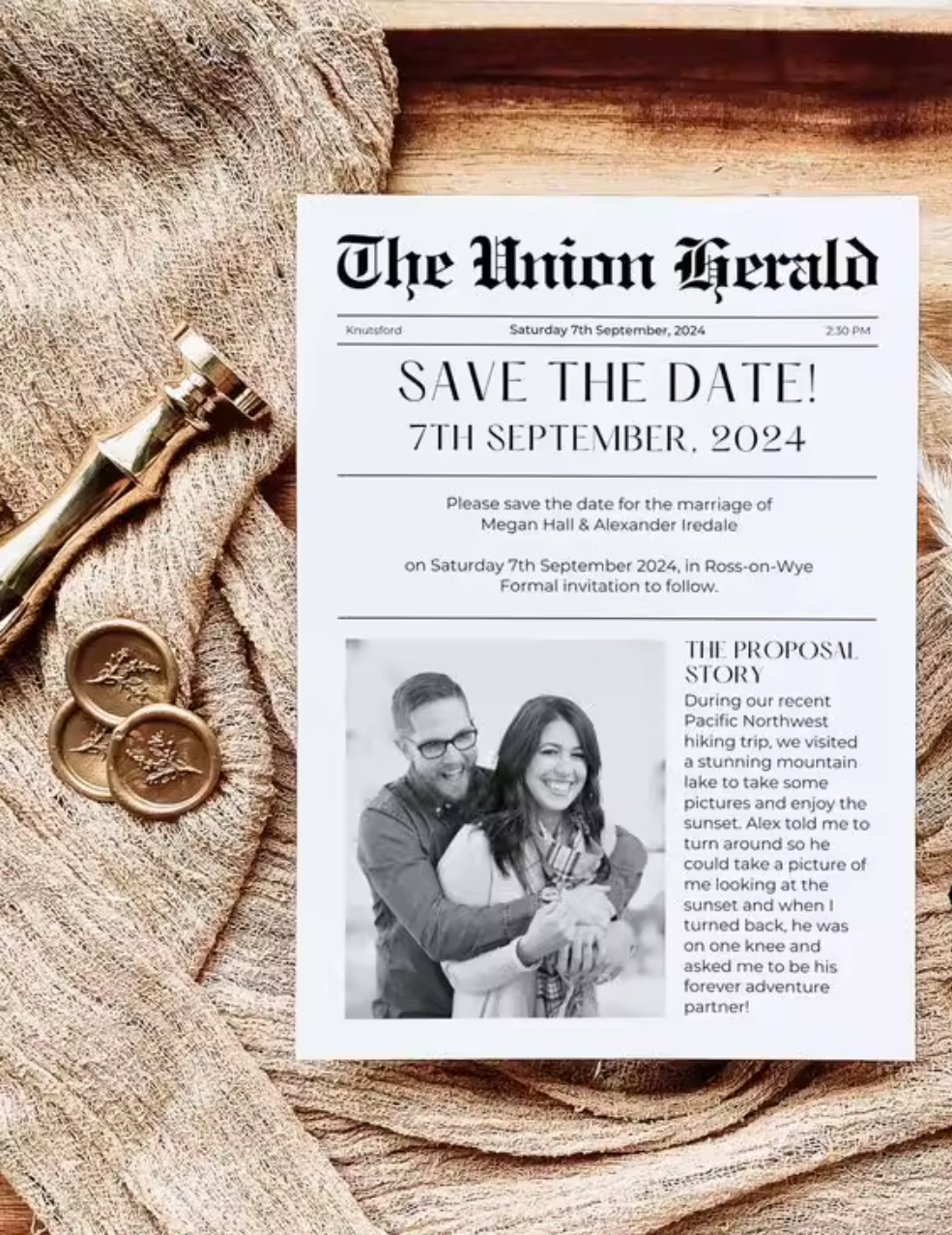 Save The Date - Newspaper Cards (set of 100)